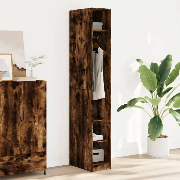 vidaXL Kleiderschrank Räuchereiche 30x50x200 cm Holzwerkstoff, 3307688