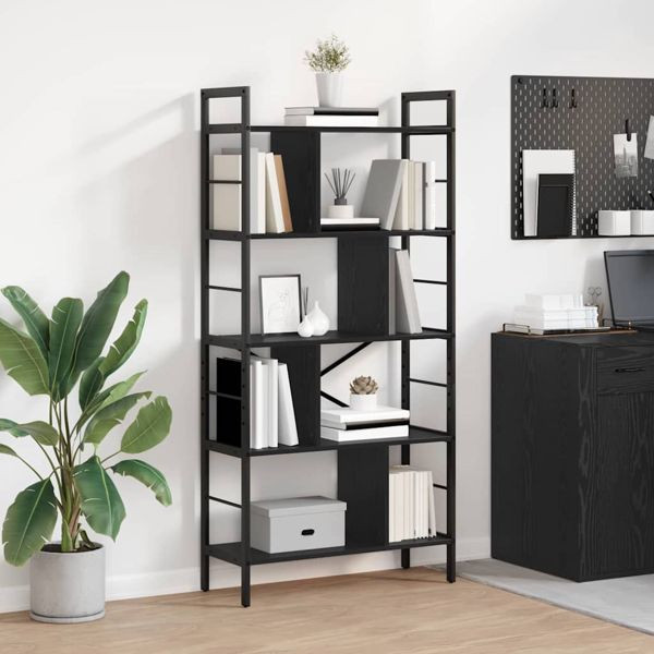 vidaXL Bücherregal Schwarz Eichen-Optik 75 x 30 x 156 cm Holzwerkstoff, 883958