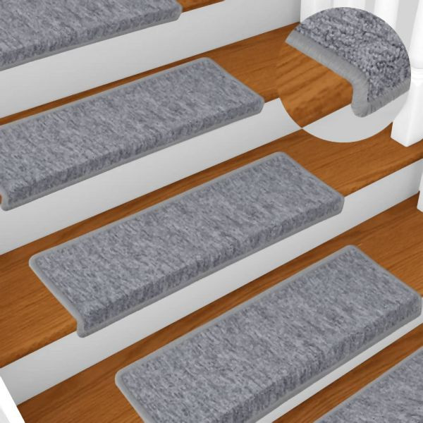 vidaXL Stufenmatten 15 Stück 65x21x4 cm Weiß und Grau, 326198