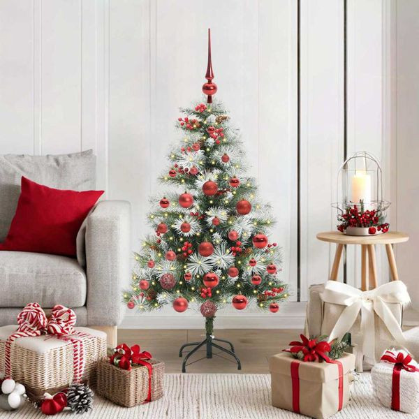 vidaXL Künstlicher Weihnachtsbaum Grün und Weiß 120 cm, 3395161