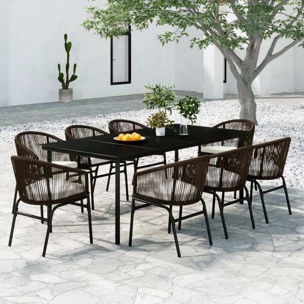 vidaXL 9-teilig Garten-Essgruppe Braun, 3099232