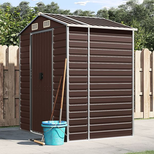vidaXL Gerätehaus Braun 191x130x198 cm Verzinkter Stahl, 3188264