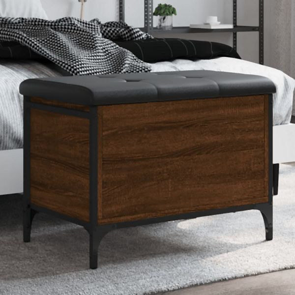 vidaXL Sitzbank mit Stauraum Braun Eiche 62x42x45 cm Holzwerkstoff, 835141