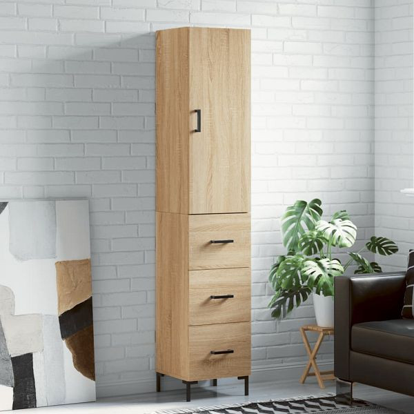 vidaXL Highboard Sonoma-Eiche 34,5x34x180 cm Holzwerkstoff, 3198852