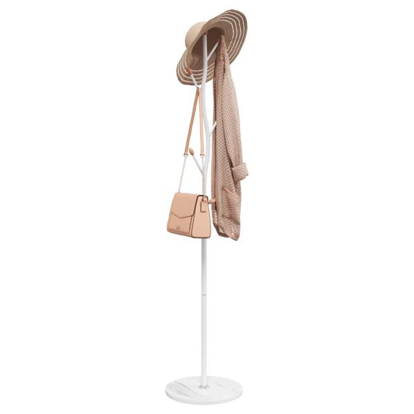 vidaXL Garderobenständer Weiß 177 cm Pulverbeschichtetes Eisen, 377093