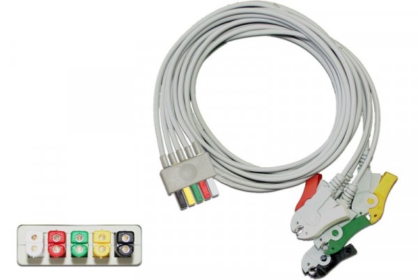 Golmed 5-adrige EKG-Patientenleitung mit Klammern, zu Mindray Datascope, 7-9-G5-D
