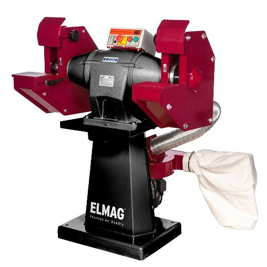 ELMAG Premium Doppelschleifmaschine DSM 400 D, mit integriertem Absaugsystem, 82219