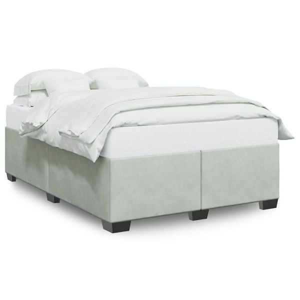 vidaXL Bettgestell Hellgrau 140x190 cm Samt, 3284631, 8721102695131