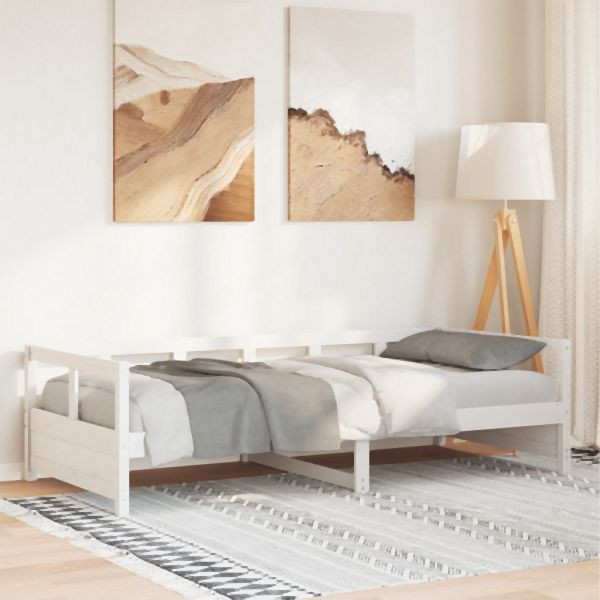 vidaXL Tagesbett ohne Matratze Weiß 90x200 cm Massivholz Kiefer, 854962