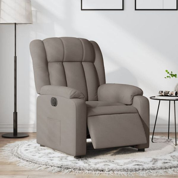 vidaXL Relaxsessel Elektrisch Taupe Stoff, 3205300, 8721012177888