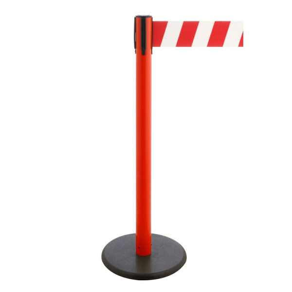Stein HGS Personenleitsystem -P-Line Premium-, rot, rot/weiß diagonal (schraffiert), mit magnetischem Gurtendstück, Gurtlänge: 3,8 m, 34241d-1304