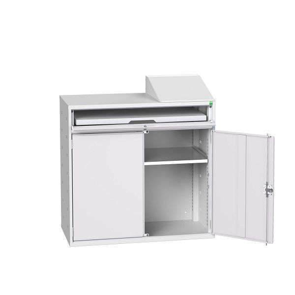 bott verso Computerschrank, mit 1 Fachboden und 1 Tablar, BxTxH: 1050 x 550 x 1130 mm, Lichtgrau / Lichtgrau, 16928021.16
