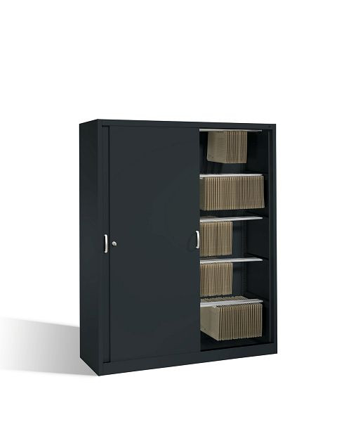 C+P Schiebetürenschrank Acurado, H1950xB1600xT500mm, Farbe: Schwarzgrau, Bügelgriff, 2150-60 S10021