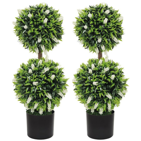 HOMCOM 2er-Set Künstliche Pflanzen, UV-besändige Kunstpflanze im Blumentopf, 70 cm Zimmerpflanze für Wohnzimmer, Garten, 830-797V00WT
