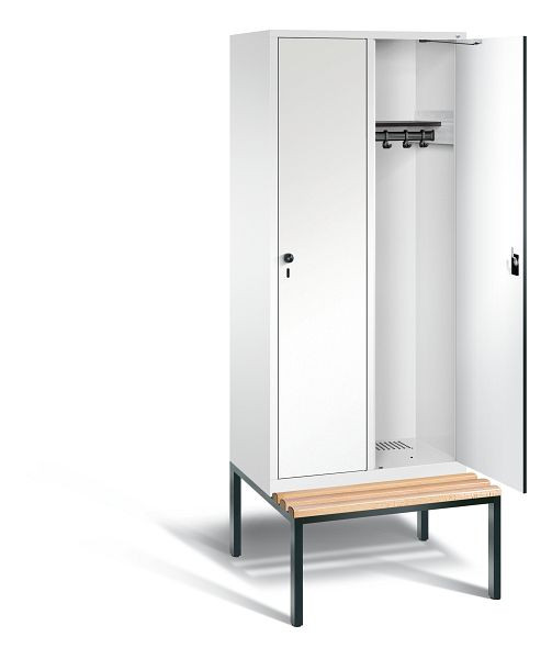 C+P Garderobenschrank Evolo, H2090xB810xT815mm, Farbe: Verkehrsweiß / Dekor Weiß, 48050-22 S10401