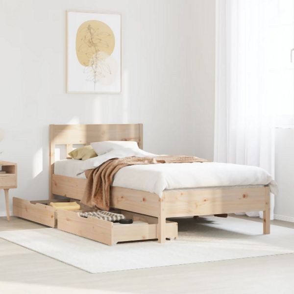 vidaXL Massivholzbett ohne Matratze 75x190 cm Kiefernholz, 3301890