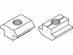 ART 87013 Muttern für T-Nuten Stahl galvanisch verzinkt 10 mm, M 8 mit Führungssteg VE=K (100 Stück)