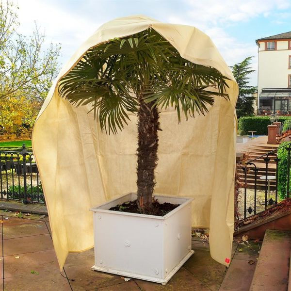 NOOR Winterschutzhaube PRO XXXL 200 x 300cm (BXH) 2 Reißverschlüsse, 2 Zugseile, beige 70g/m², 0111PROXXXL