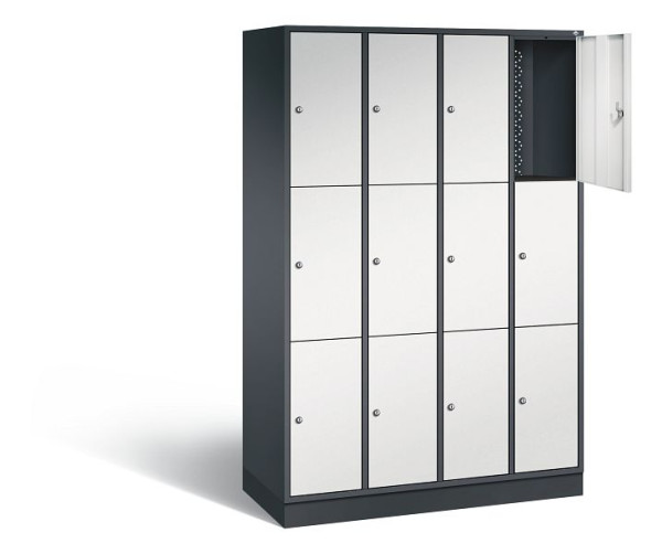 C+P Schließfachschrank Intro, H1950xB1220xT490mm, Farbe: Schwarzgrau / Lichtgrau, 8370-401 S10054