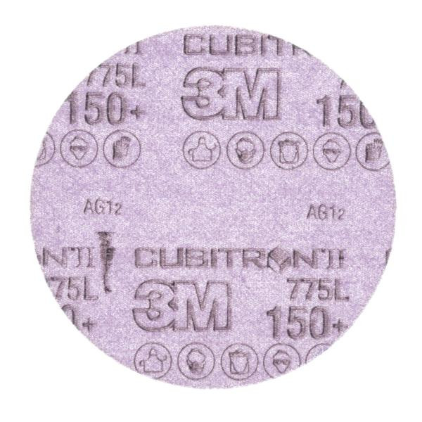3M Cubitron II Hookit Filmscheibe 775L, 125 mm, 150+, ungelocht, VE: 250 Scheiben, 7100064174
