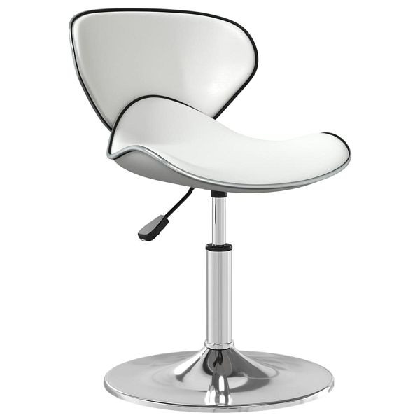 vidaXL Esszimmerstuhl Weiß Kunstleder, Material: Kunstleder (60% PU, 30% Polyester, 10% Baumwolle), verchromter Stahl, 3088595