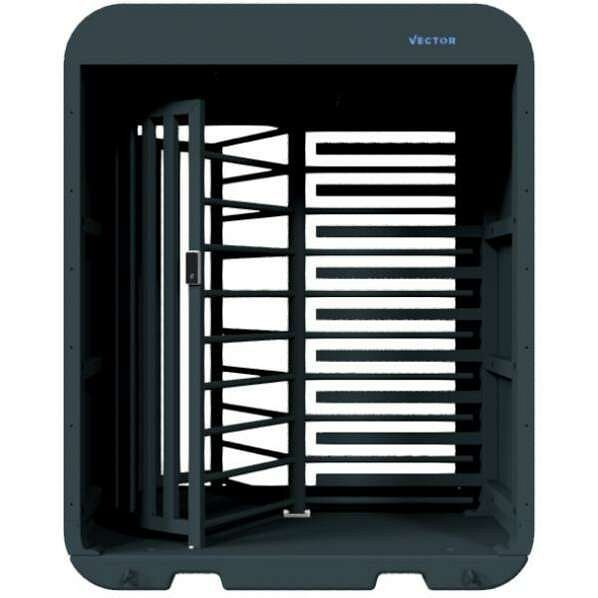 SCHAKE-VECTOR Drehkreuztunnel V-Turnstile-Guard, einseitig lokale Zutrittskontrolle, VPDT22SEB0149