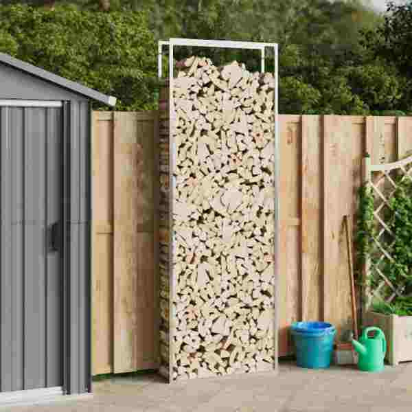 vidaXL Brennholzregal 110x28x312 cm Edelstahl, Silbern, 357867