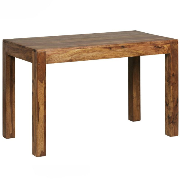 Wohnling Esstisch MUMBAI Massivholz Sheesham 120 cm Holztisch Design Landhaus-Stil dunkelbraun, WL1.318