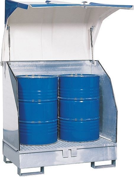 asecos Depot Stahl verzinkt GiR Staplerschuhe Volumen 205L, 1380x945x1530mm, 2610