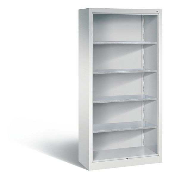 C+P Stahlregal mit Rückwand Acurado, H1950xB930xT400mm, Farbe: Lichtgrau, 8920-02 S10000