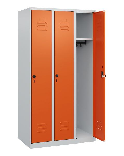 C+P Umkleidespind Classic PLUS, 3 Abteile, 1700x900x500mm, 7035/2004, Drehriegel, 0800007-30 S10000