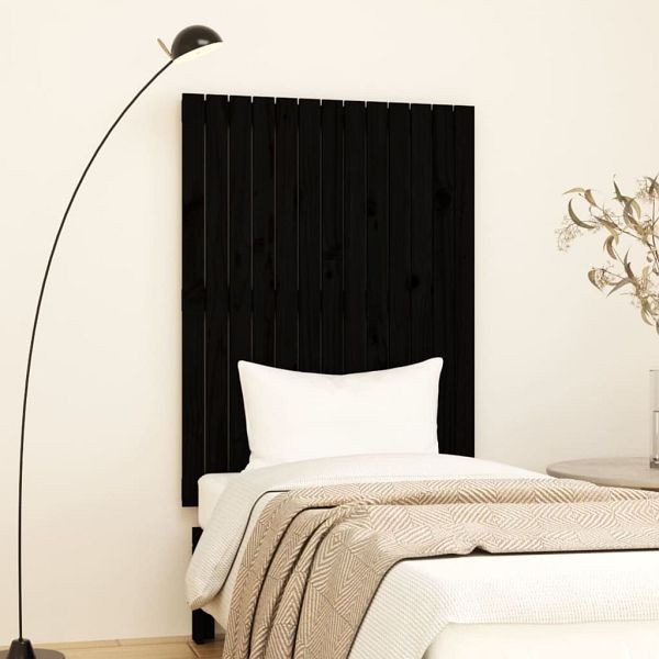 vidaXL Wand-Kopfteil Schwarz 82,5x3x110 cm Massivholz Kiefer, 824957