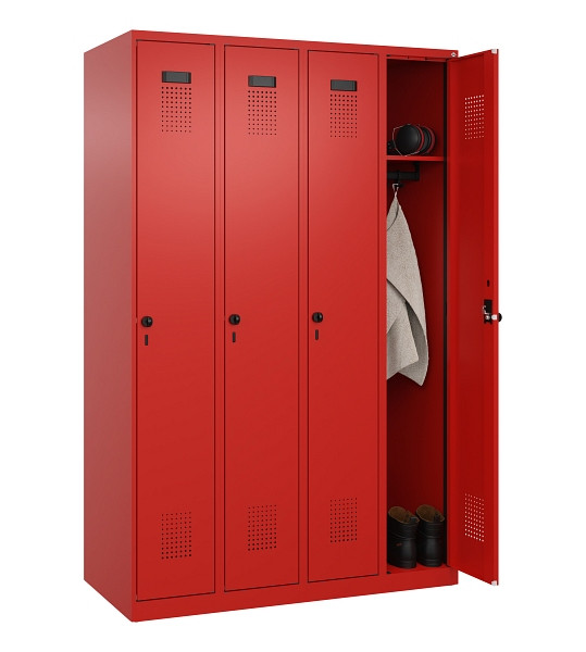 C+P Spind Evolo PLUS, 4 Abteile, 1850x1200x500mm, 3020/3020, Verschluss Drehriegel, Ablageböden 4, 049000-40 S10025