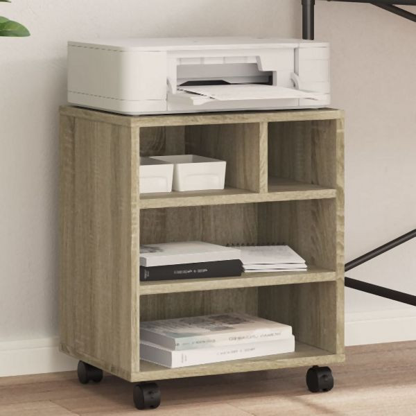 vidaXL Druckerständer mit Rollen Sonoma-Eiche 41x32x48 cm, 840620