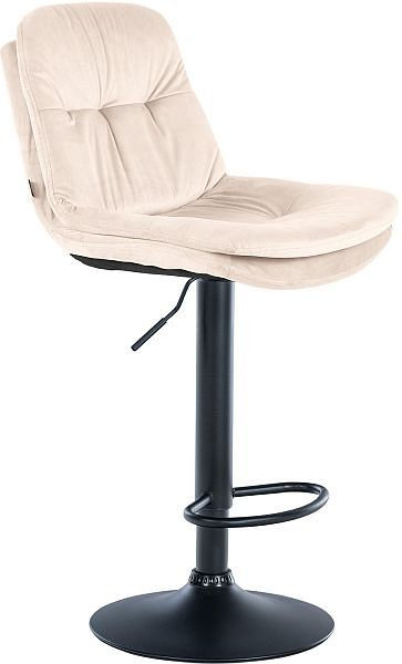 CLP Barhocker Laurel Samt schwarz, creme, 323956, 4255716316945