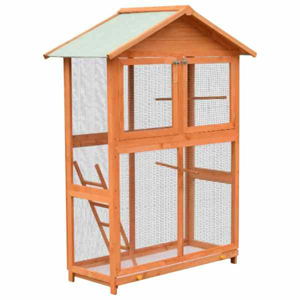 vidaXL Vogelkäfig Kiefernholz & Tannenholz 125,5x59,5x164 cm, 170638