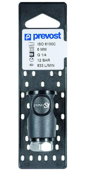 Prevost Kupplung Iso C mit zylindrischem Innengewinde auf Lochplatten, IG BSPP= G 3/8, CSI 061102CP