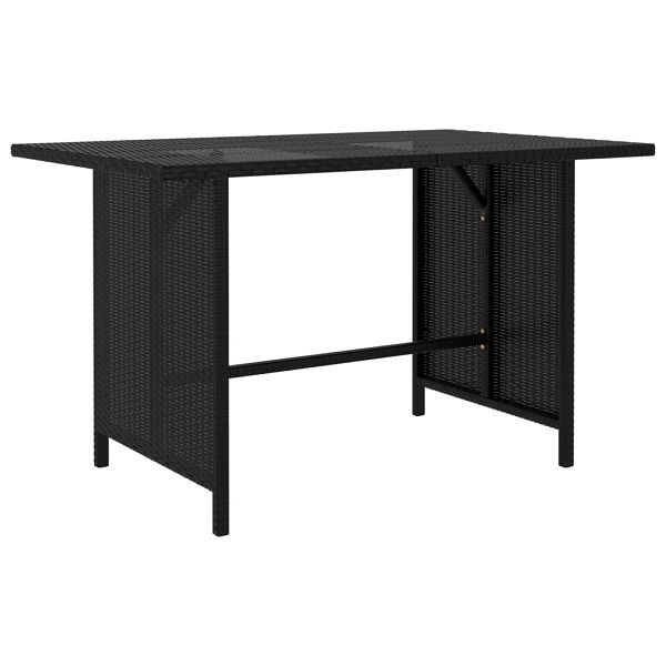 vidaXL Garten-Esstisch Schwarz 110x70x65 cm Poly Rattan, 313511