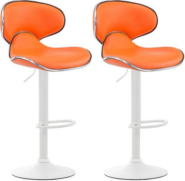 CLP Barhocker Las Vegas V2 Kunstleder weiß, orange, VE: 2 Stück, 316047