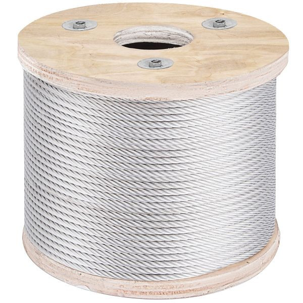 VEVOR 304 Edelstahlkabel 4,8 mm 7 x 19 Stahldrahtseil 76 m Drahtseil Stahlseil für Geländer, Terrassendielen, DIY-Balustraden, GSS7X19-4.8MM76M1V0