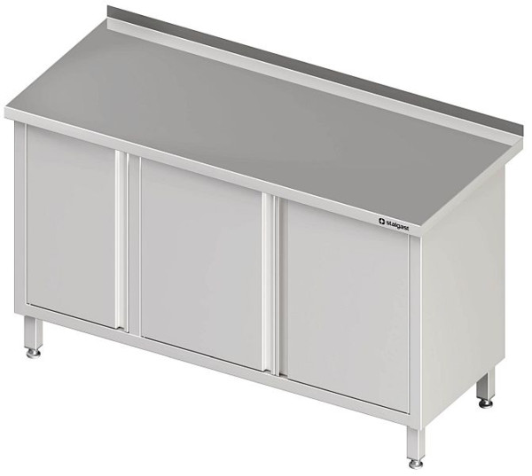 Stalgast Arbeitsschrank mit Flügeltüren 1900x700x850 mm, mit Aufkantung, verschweißt, VAS19701A