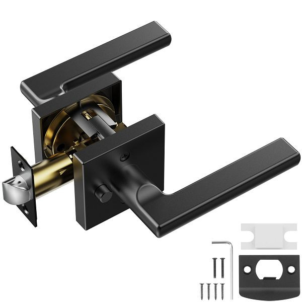 VEVOR 1x Schwarz Türbeschlag Kompatible Türstärke 35-45mm Türgriff aus Zinklegierung Türklinke mit Sperrfunktion, FXYSMBS1J000HAUJGV0