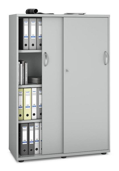 Deskin Schiebetürenschrank MULTI MODUL-PRO, Dekor lichtgrau, B 1000 x H 1500 x T 420 mm, 352201