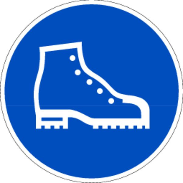 Schilder Klar Praxisbewährtes Gebotszeichen Sicherheitsschuhe tragen, 20 mm Folie selbstklebend, 3125/67