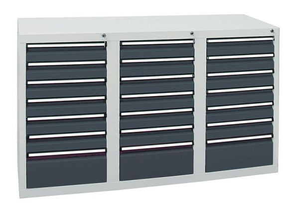 stumpf Schubladenschrank Serie STS 410, RAL 7035/7016, 21 Schubladen (18x100, 3x200 mm), 7103271