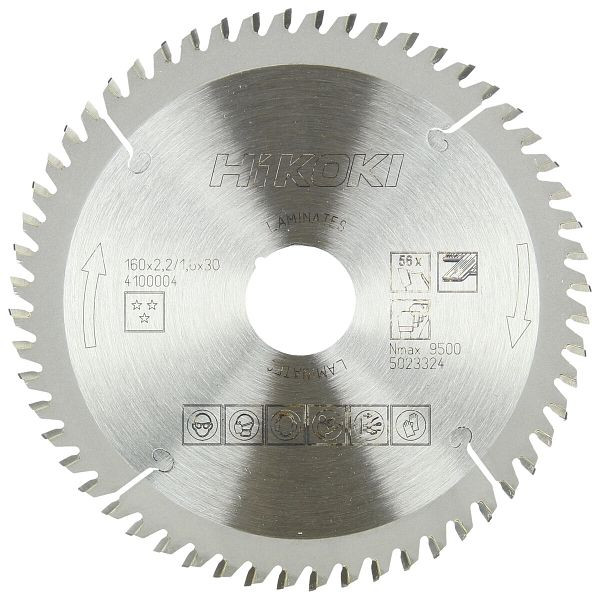 HiKOKI TCT Kreissägeblatt Laminat 160x30 z56 Trapez- / Flachzahn, 4100004