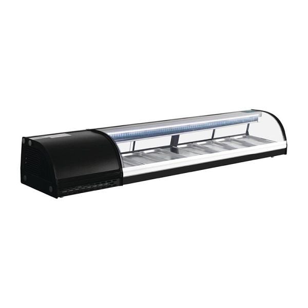 Polar Serie G Kühlvitrine für Sushi 180cm, Kapazität: 7x GN 1/3, schwarz, DA539