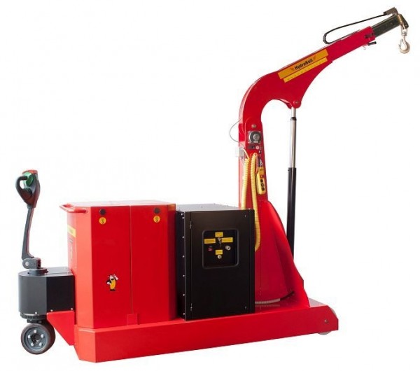 Elektrobull Elektrokran mit Gegengewicht mit Elektrohub und Elektrofahrantrieb und 2000kg Tragkraft, mit Füllung 2 x 1000 kg, HB2000GKBRP14füllung