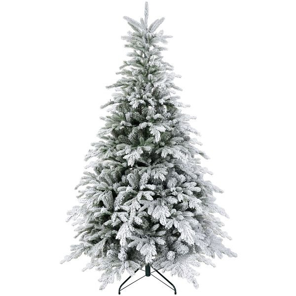 HOMCOM Weihnachtsbaum 180 cm, mit Kunstschnee, flammhemmend, schneller Auf- und Abbau, Metallbasis, 830-897V00GN