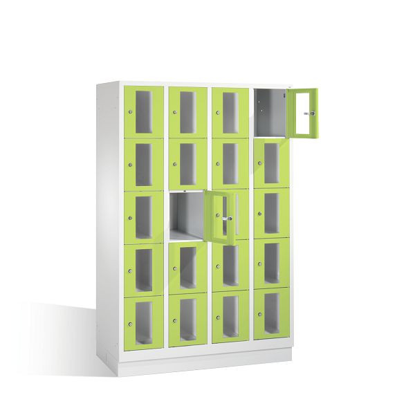 C+P Schließfachschrank Classic, H1800xB1190xT500mm, Farbe: Lichtgrau / Viridingrün, 8020A405 S10007